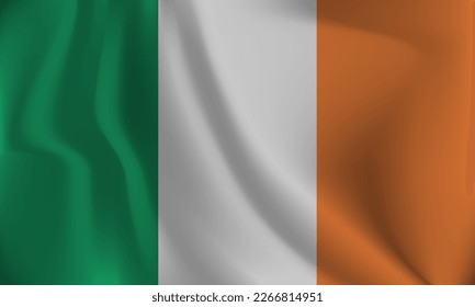 Flag of Ireland, with a wavy effect due to the wind.