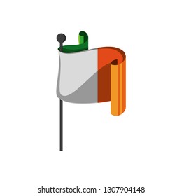 flag irish in stick isolated icon