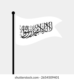 Bandeira do Emirado Islâmico do Afeganistão. Projeto de ícone de ilustração de vetor digital de bandeira do Emirado Islâmico do Afeganistão. Bandeira de mastro flutuante.