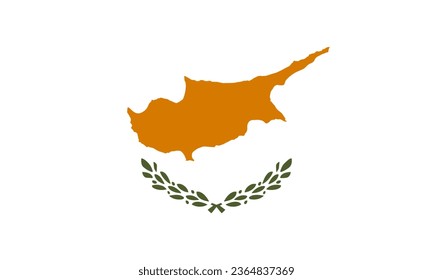 Flag of the island of Cyprus. Cypriot flag. Flat illustration, vector