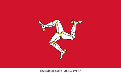 Flag of Isle of Man, 16:9 Format, Isle of Man Flag, Vector Images