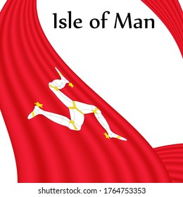 Flag of Isle of Man country on white background. Eps.file.