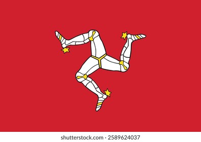 Flag of the Isle of Man. National pride of Isle of Man. Vector illustration.