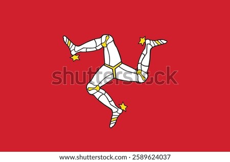 Flag of the Isle of Man. National pride of Isle of Man. Vector illustration.