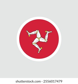 Flag of the Isle of Man. A red flag with three legs. The national symbol of the British Crown Dependency Isle of Man.