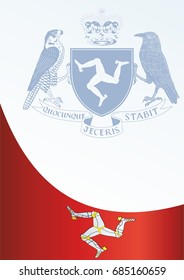 Flag of the Isle of Man, template for the award, an official document with the flag and the symbol of the Isle of Man, Crown dependencies, Kingdom of Great Britain