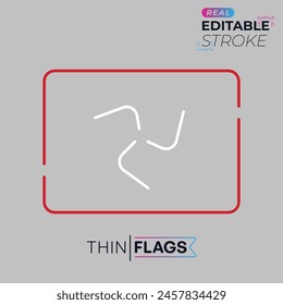 The flag of Isle of Man. Thin Flag icon. Editable Stroke Isle of Man Flag