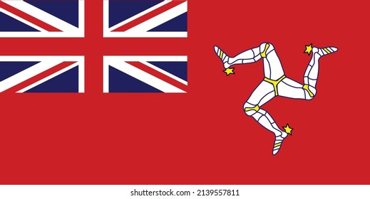 Die Flagge der Isle of Man mit der Gewerkschaftsjack-Inset