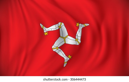 Bandera de la Isla de Man - ilustración vectorial
