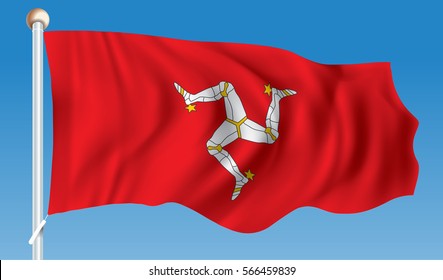 Bandera de la Isla de Man - ilustración vectorial