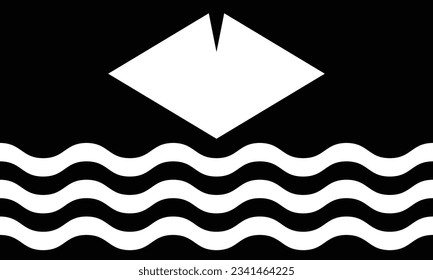 Die Flagge der Isle of Wight Grafschaft von England in weißen und schwarzen Farben. Vektorgrafik