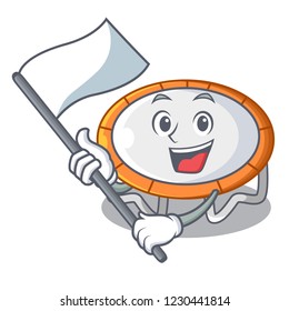 With flag isolate on trampoline transparent shape mascot
