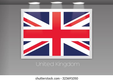 A Flag Isolated on Gallery Wall of United Kingdom