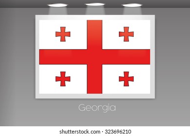 A Flag Isolated on Gallery Wall of Georgia
