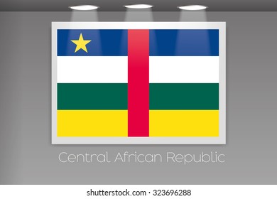 A Flag Isolated on Gallery Wall of Central African Republic