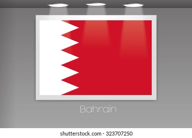 A Flag Isolated on Gallery Wall of Bahrain