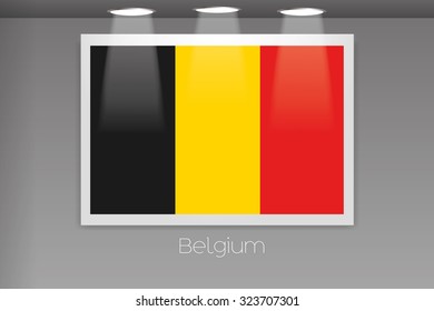 A Flag Isolated on Gallery Wall of Belgium