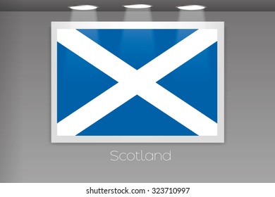 A Flag Isolated on Gallery Wall of Scotland