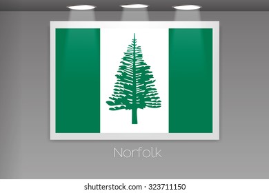 A Flag Isolated on Gallery Wall of Norfolk
