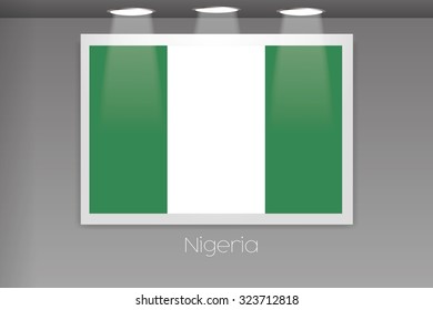 A Flag Isolated on Gallery Wall of Nigeria