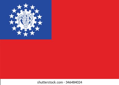 A Flag Isolated on Gallery Wall of Myanmar