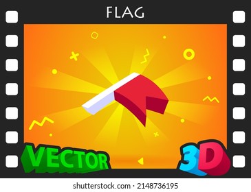 Flag isometric design icon. Vector web illustration. 3d colorful concept