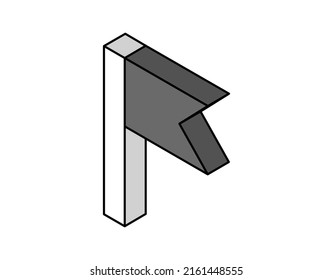 Flag isometric design icon. Vector web illustration. 3d colorful concept