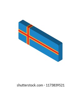 Flag isometric left top view 3D icon