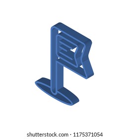 Flag isometric left top view 3D icon