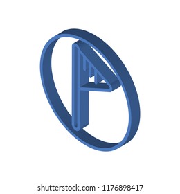 Flag isometric left top view 3D icon
