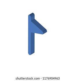 Flag isometric left top view 3D icon