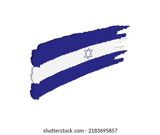 Flag of Israel. 3D Vector Israeli Flag with watercolor effect. Flag Israel - vector art  image can be used as label, sticker, badge, tag, stamp, marking, banner, logo, banner, or icon