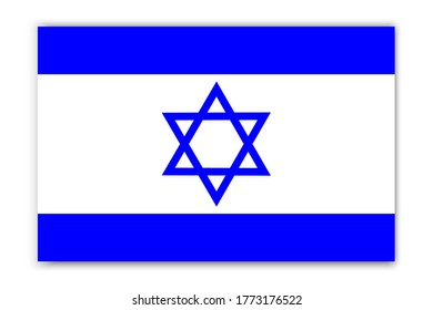 Flag of Israel. Background from the Israeli national symbol. Star of David on the flag. Vector image.