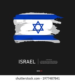 Flag of Israel with brush stroke background
