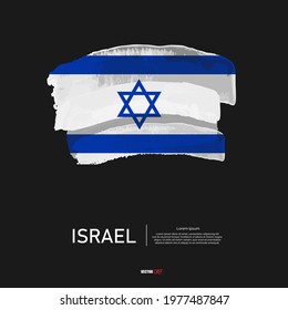 Flag of Israel with brush stroke background