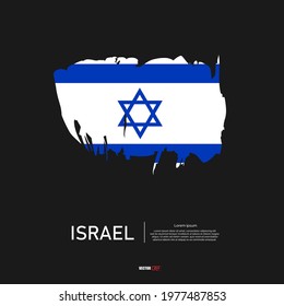Flag of Israel with brush stroke background