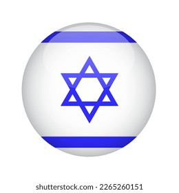 Flag of Israel button. Design element for websites, applications. Vector illustration isolated on white background