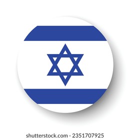 La bandera de Israel. Icono de indicador de botón. Color estándar. Indicador de icono de círculo. 3 quinquies ilustración. Ilustración del equipo. Ilustración digital. Ilustración vectorial.