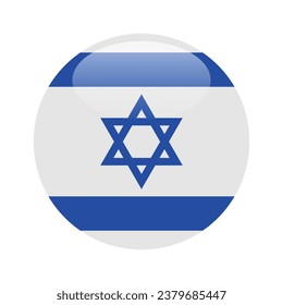 La bandera de Israel. Icono de indicador de botón. Color estándar. Indicador de icono de círculo. 3 quinquies ilustración. Ilustración del equipo. Ilustración digital. Ilustración vectorial.