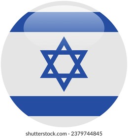 La bandera de Israel. Icono de indicador de botón. Color estándar. Indicador de icono de círculo. 3 quinquies ilustración. Ilustración del equipo. Ilustración digital. Ilustración vectorial.