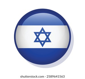 Flag Israel circle round frame vector design