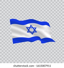 flag of israel country on transparent background