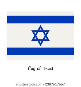 the flag of Israel in a flat style, isolated on a white background. the state symbol of Israel. stock vector illustration. EPS 10.