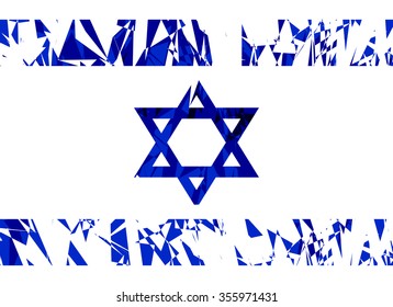 Flag of Israel in grunge style. Vector illustration.