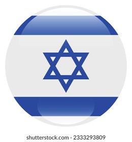 The flag of Israel. Flag icon. Standard color. Circle icon flag. 3d illustration. Computer illustration. Digital illustration. Vector illustration.