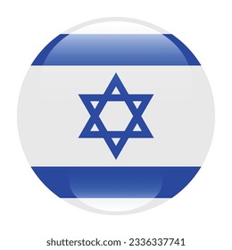 The flag of Israel. Flag icon. Standard color. Circle icon flag. 3d illustration. Computer illustration. Digital illustration. Vector illustration.