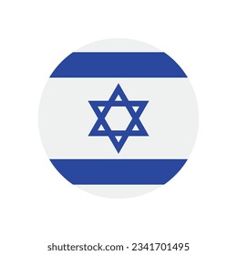 The flag of Israel. Flag icon. Standard color. Circle icon flag. 3d illustration. Computer illustration. Digital illustration. Vector illustration.