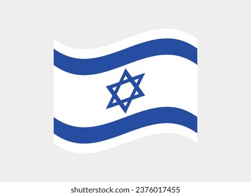The flag of Israel. Flag icon. Standard color. Flag shaped icon. A rectangular flag. Computer illustration. Digital illustration. Vector illustration.