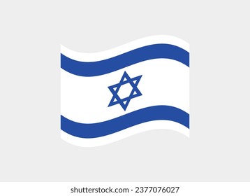The flag of Israel. Flag icon. Standard color. Flag shaped icon. A rectangular flag. Computer illustration. Digital illustration. Vector illustration.