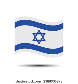 The flag of Israel. Flag icon. Standard color. The wavy flag. Computer illustration. Digital illustration. Vector illustration.